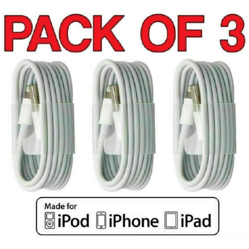 Pack of 3 Fast Charging Cable For iPhone 11/11pro/11max/ X/xs/xr/xs Max/8/7 -1m/2m/3m