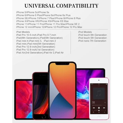 Pack of 3 Fast Charging Cable For iPhone 11/11pro/11max/ X/xs/xr/xs Max/8/7 -1m/2m/3m