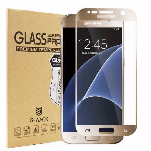 Tempered Glass Screen Protector For Samsung Galaxy S7  - Gold