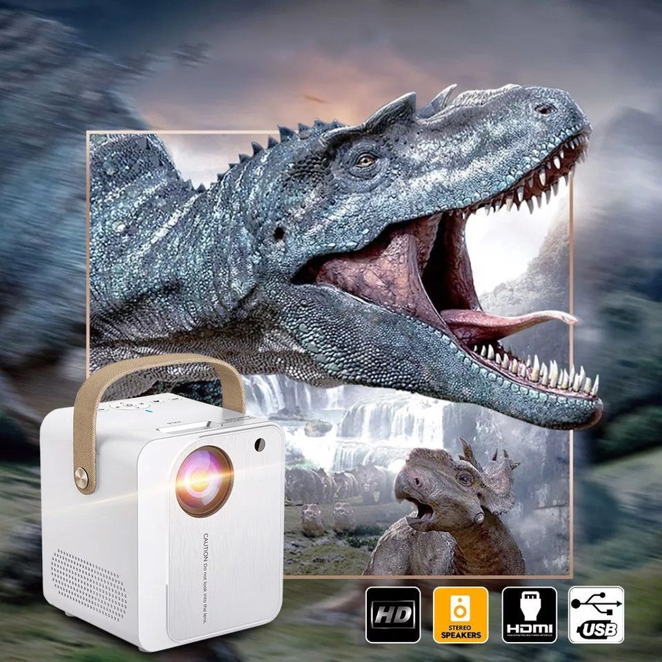 ZXL-Y8 Intelligent Portable HD 4K Projector, US Plug, Specification:Android Version(White)