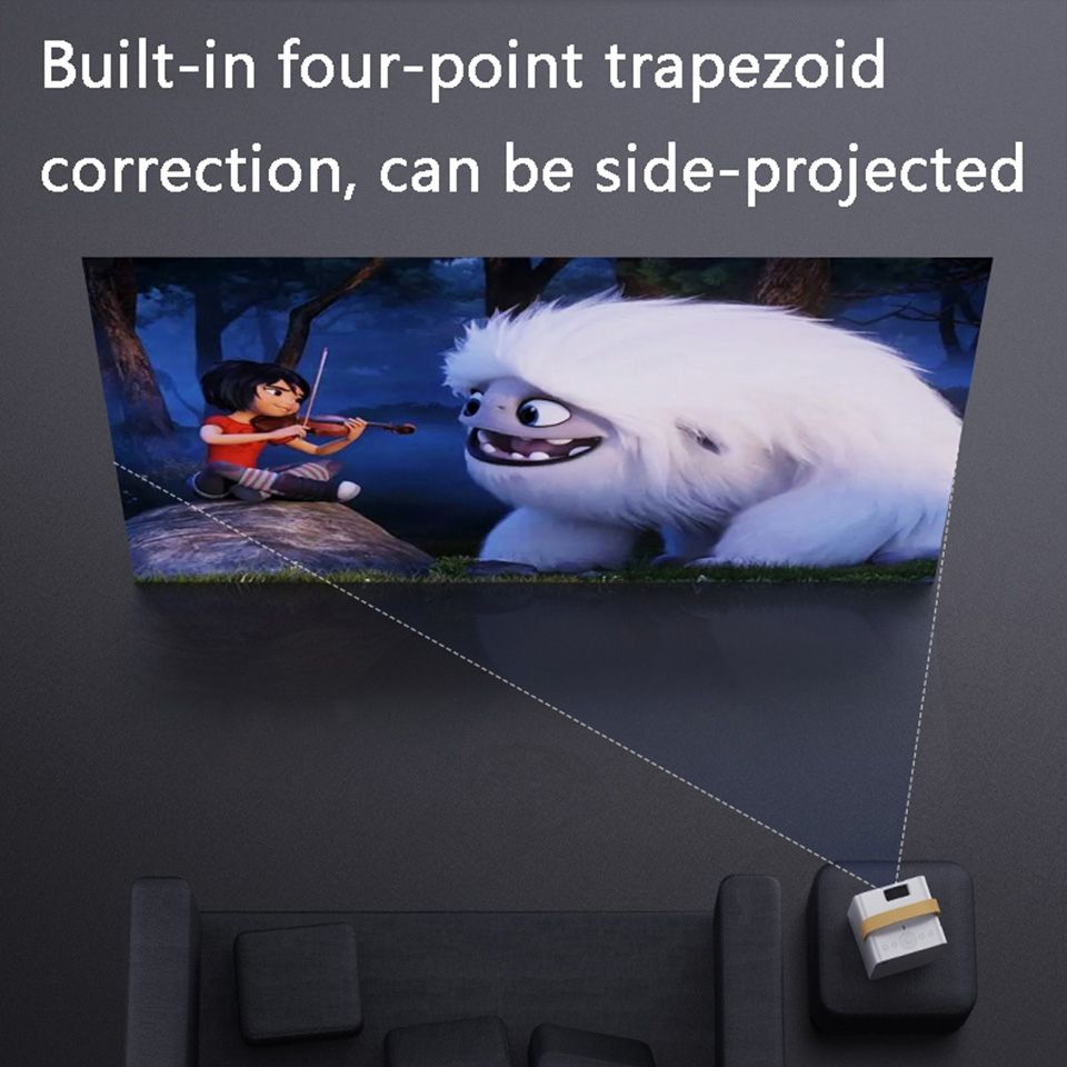 ZXL-Y8 Intelligent Portable HD 4K Projector, US Plug, Specification:Android Version(White)