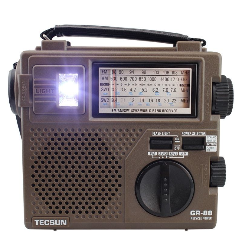 GR-88 GR-88P Digital Radio Receiver Emergency Light Radio Dynamo Radio With Built-In Speaker Manual Hand