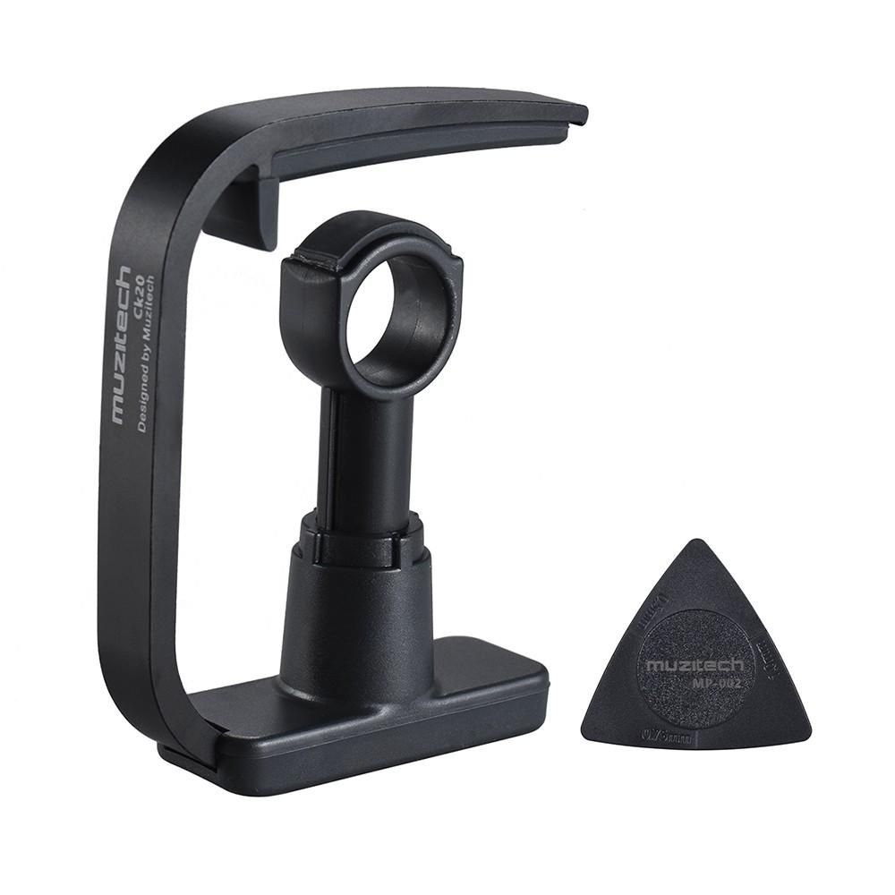 Single-finger Version Creative Straight-press Folk Guitar Capo Clamp with 1pc Multi-thickness Guitar Pick