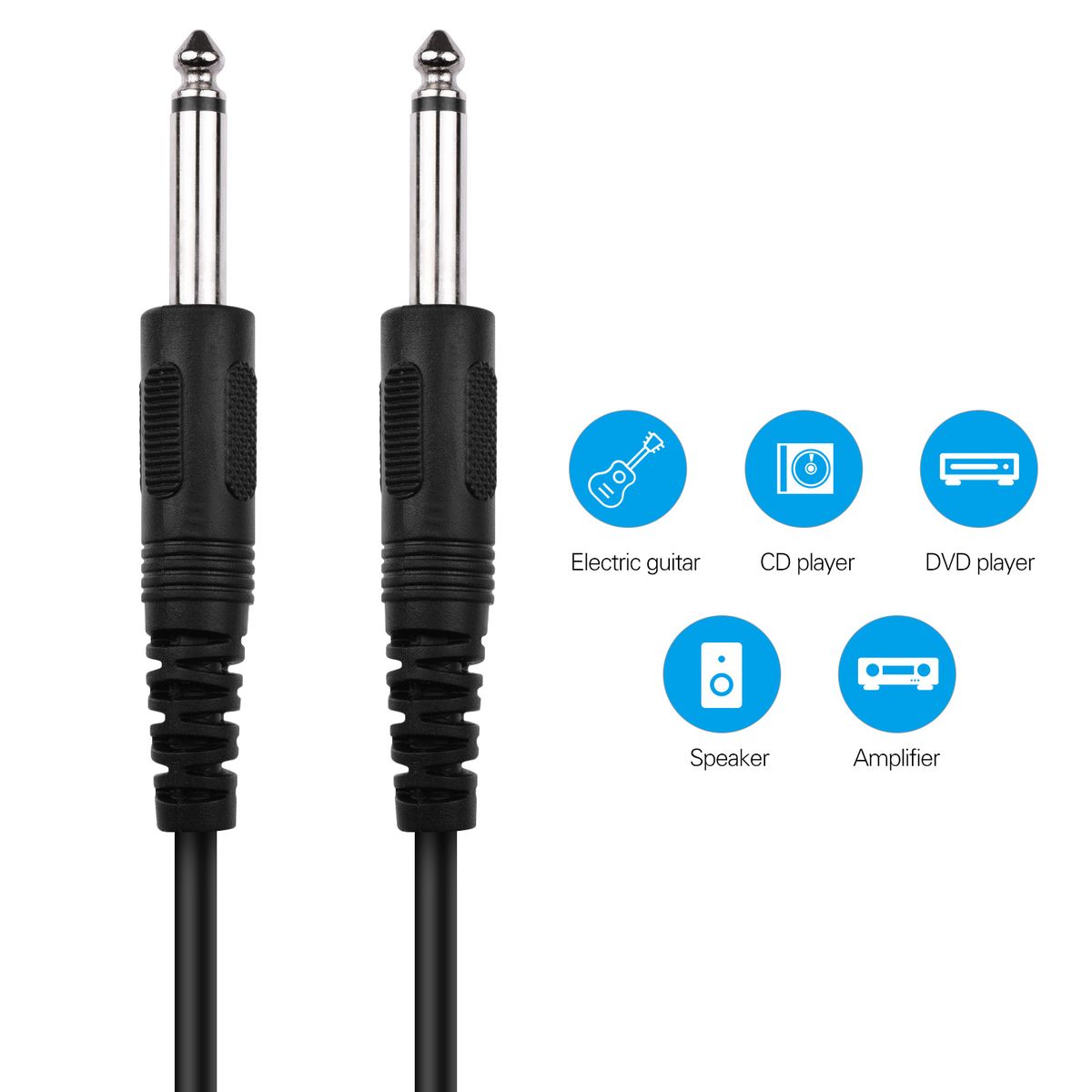Guitar Cable Black Audio Cable For Electric Guitar Bass