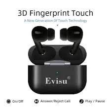 Sleek Wireless Earbuds Bluetooth Headphones Earpod Earpiece Fingerprint Touch Control Bass Iphone Headset