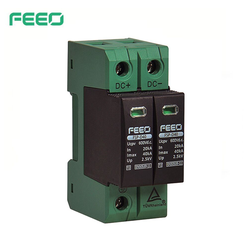 DC 20KA~40KA 800V 2P Solar Outdoor Rail SPD Din Power 600V