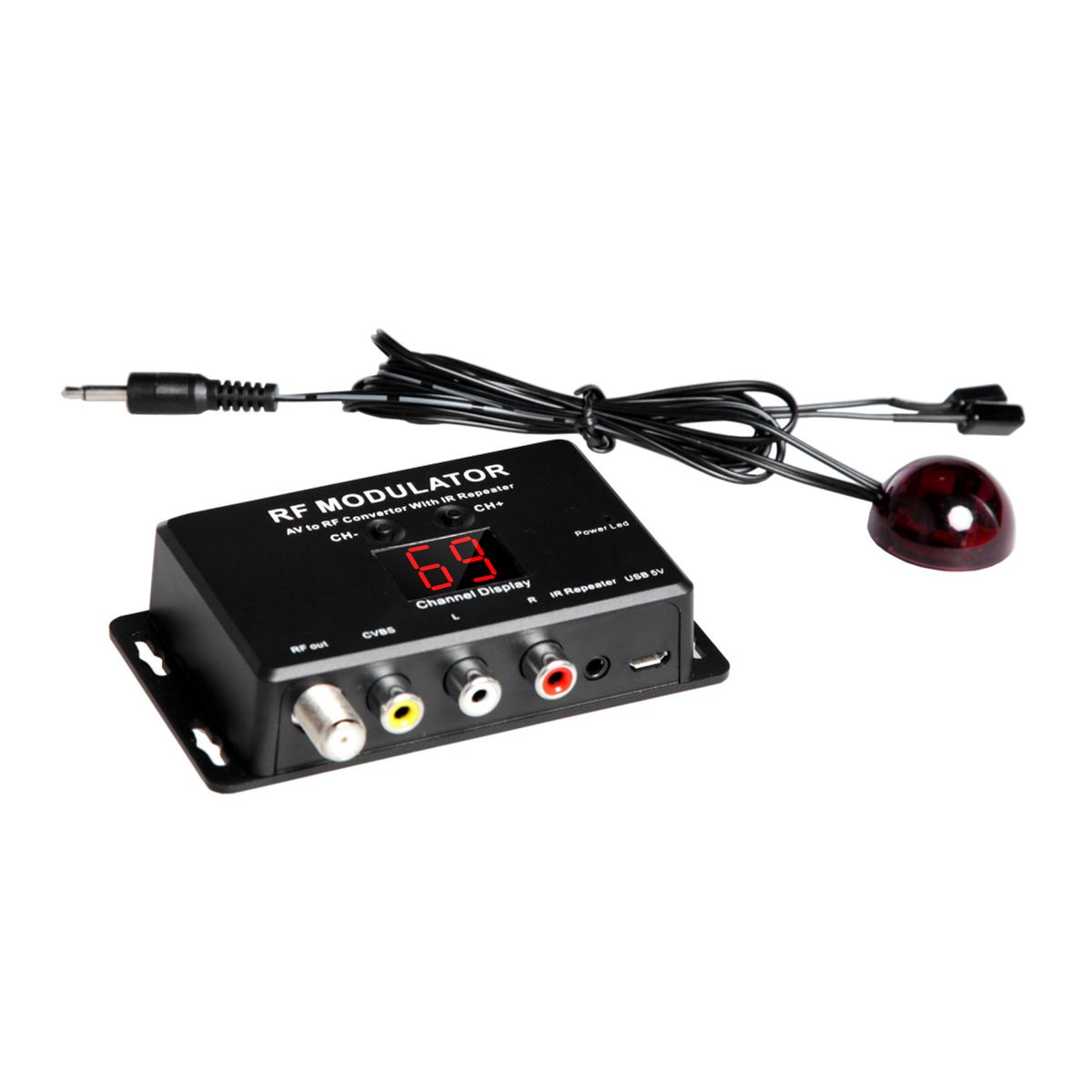 M60IR RF Modulator With IR Repeater AV To RF Converter With
