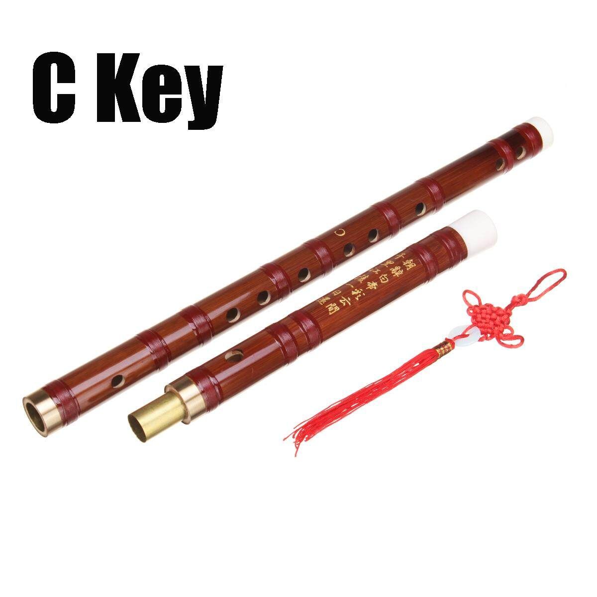 Traditional Chinese Musical Instrument Bamboo Flute F Dizi + Bag + Knot C
