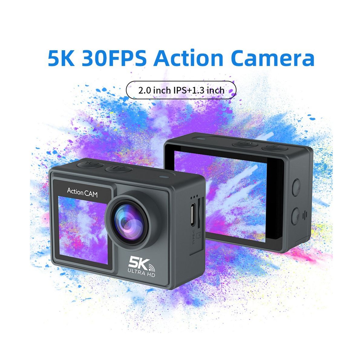 5K 30FPS Action Camera with Wifi Remote Control Electronic Image Stabilization Camera for Outdoor Diving Sports