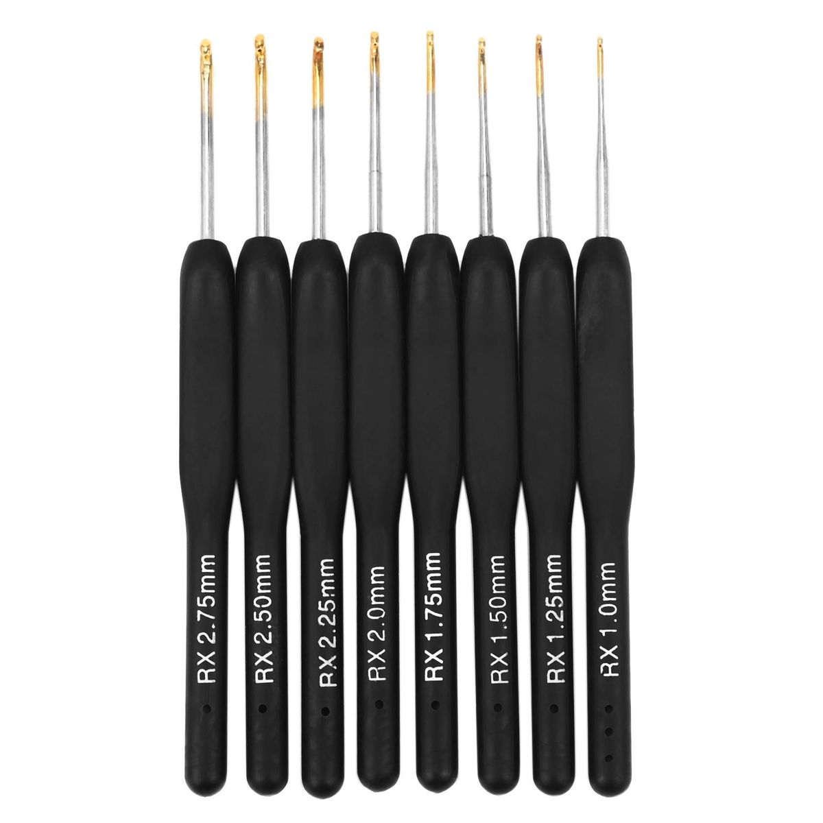 8Pcs / set Black Knitting s Plastic Handle Crochet