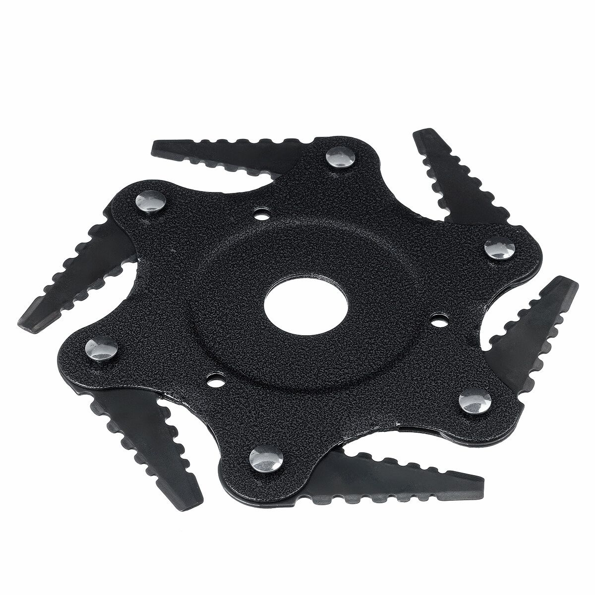 6 Steel Razors Lawn Mower Grass Eater-Trimmers Head Brush Black
