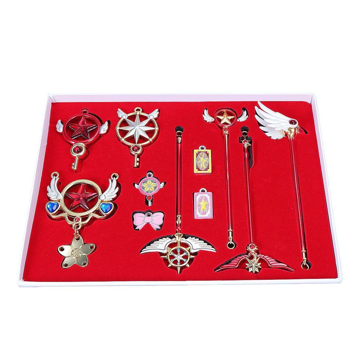 Card Captor Sakura Kinomoto Clear Card Magic Wand Wings The Clow Metal Pendant Red Diamond