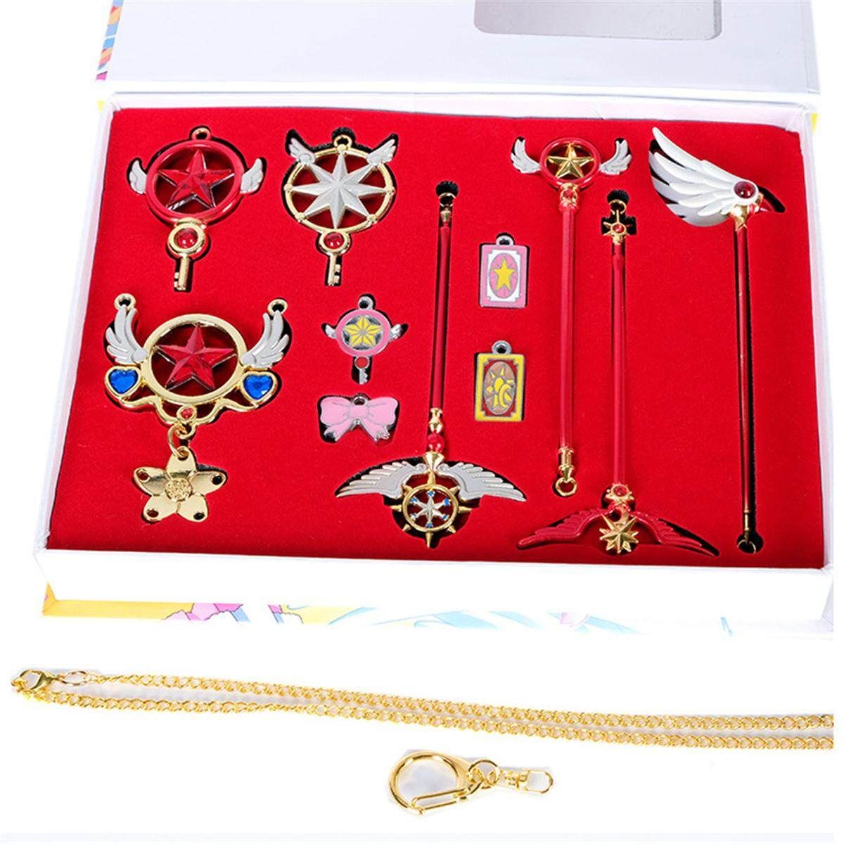 Card Captor Sakura Kinomoto Clear Card Magic Wand Wings The Clow Metal Pendant Red Diamond