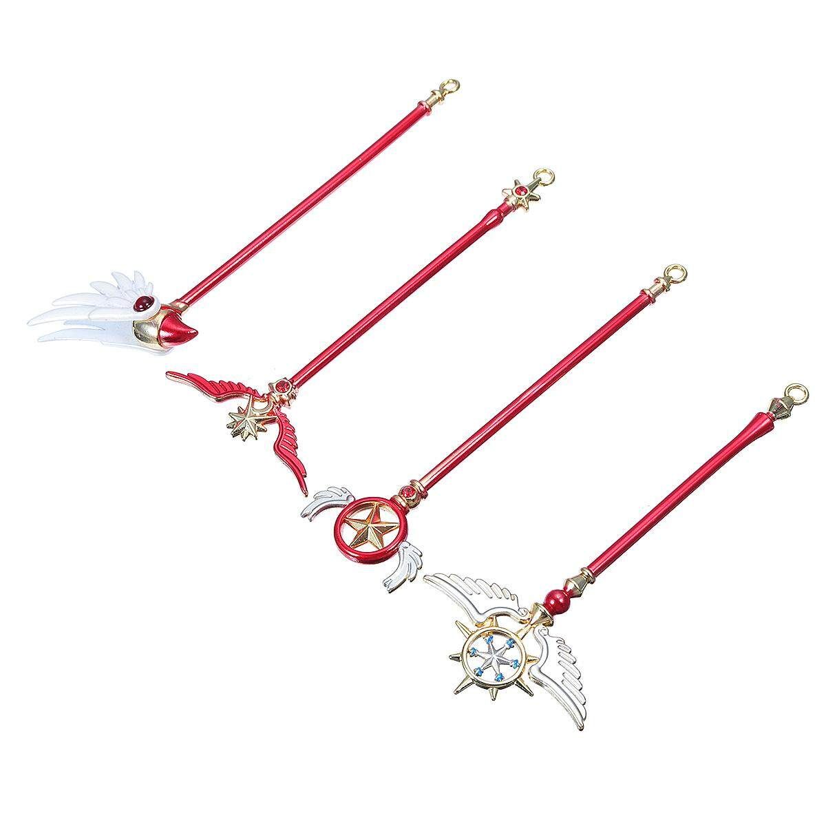 Card Captor Sakura Kinomoto Clear Card Magic Wand Wings The Clow Metal Pendant Red Diamond
