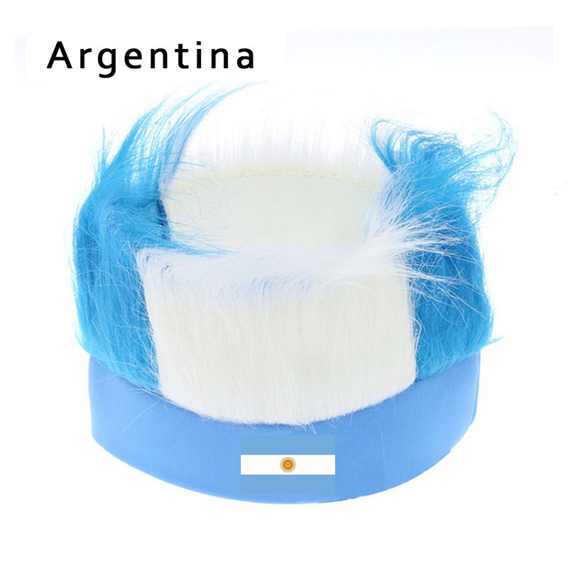 (Argentina)10pcs 2022 Football Match Countries Wigs Crazy Ch