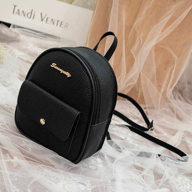 PU Leather Bags Girls Small Backpack School Bag Backpacks