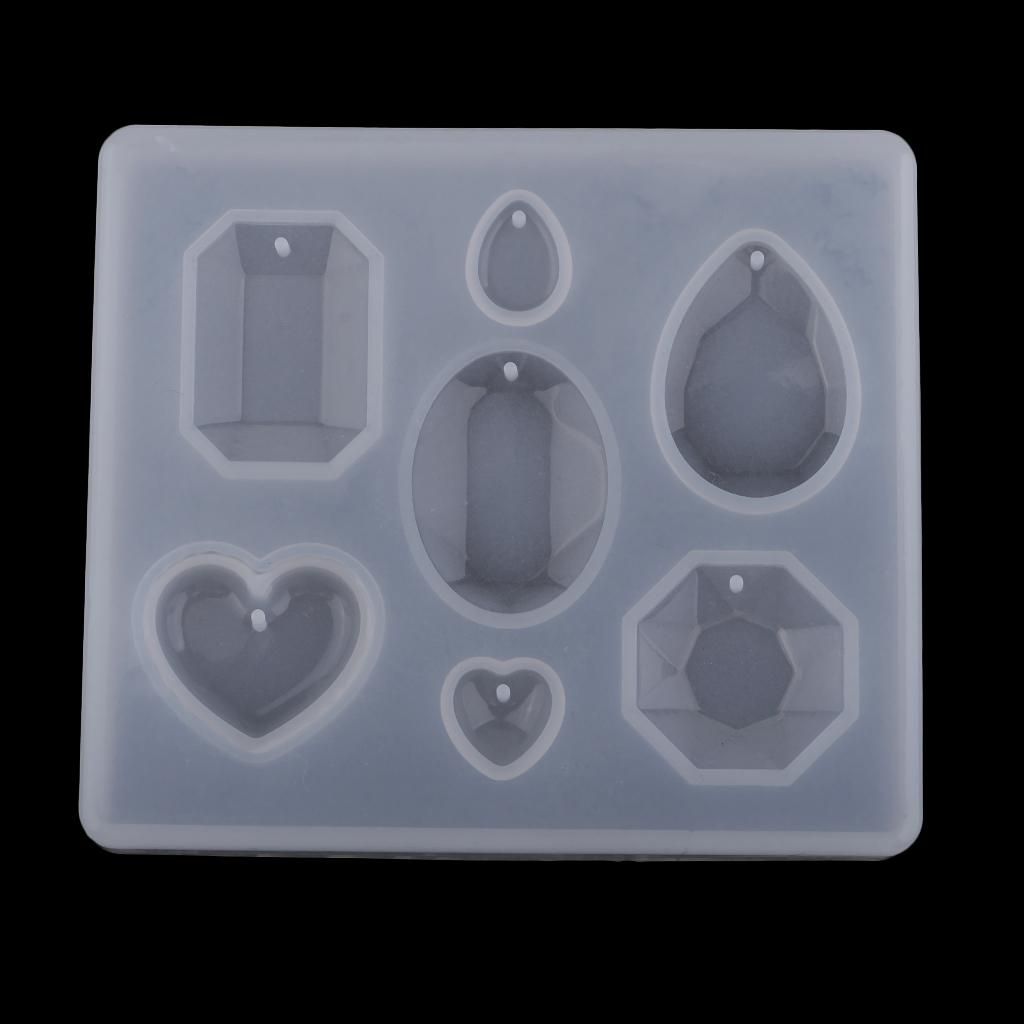 Gem Shapes Diamond Silicone Pendant Mold DIY Jewelry Resin Craft Mold