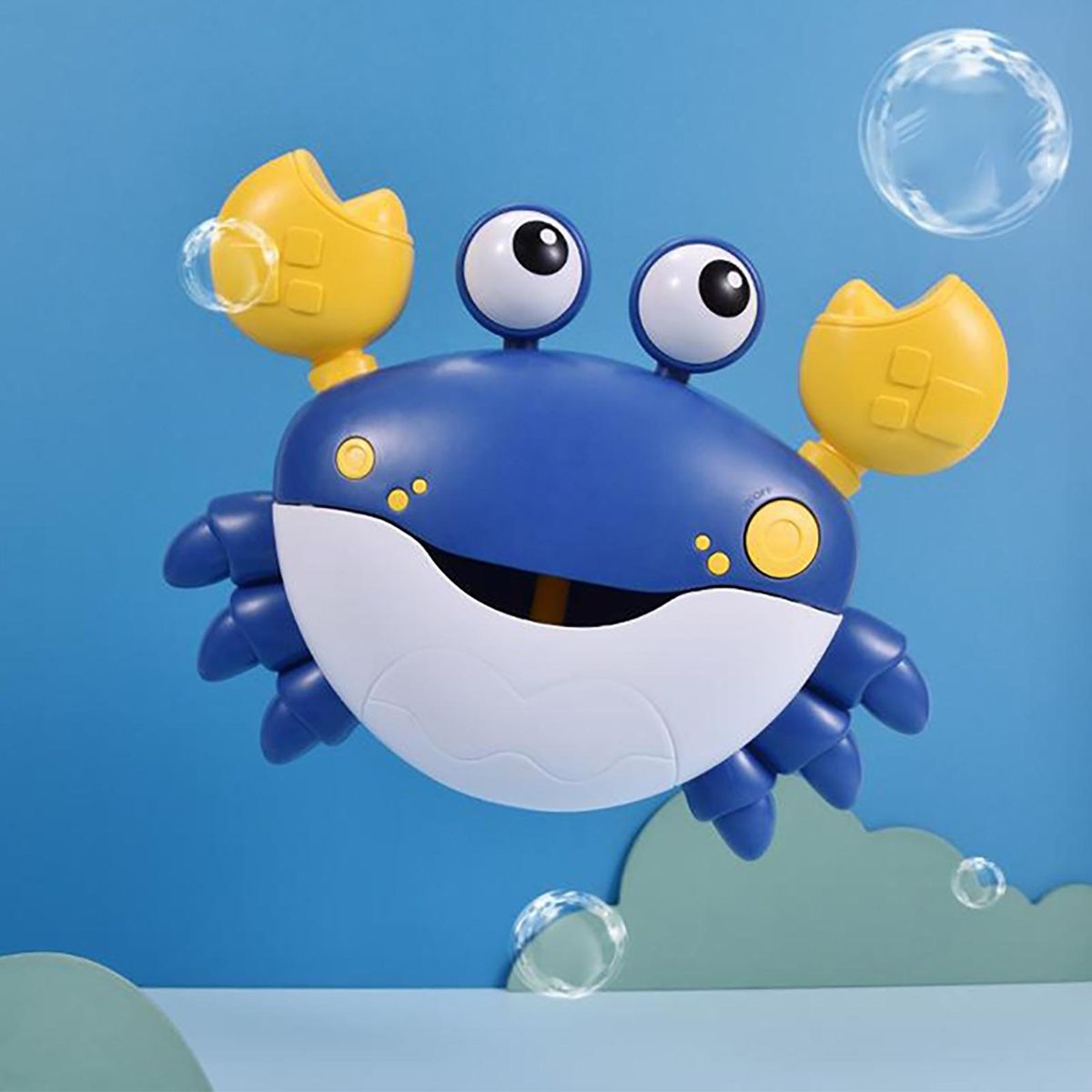 Suction Cup Bubble Machine Bubbles Musical Electric Bubble for Boys Blue