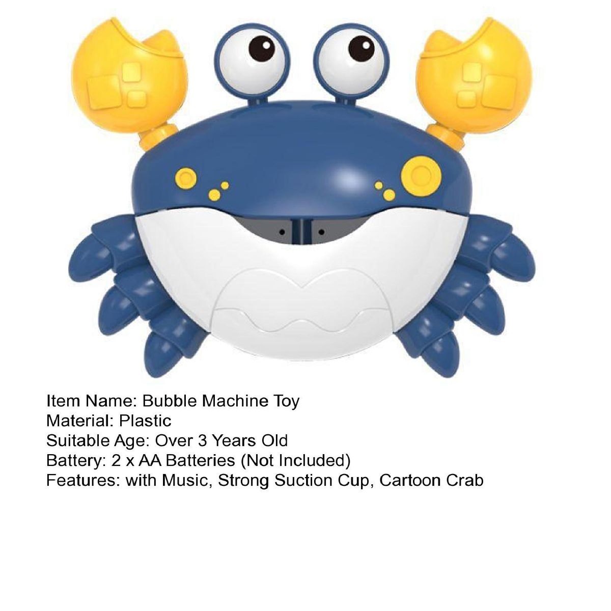 Suction Cup Bubble Machine Bubbles Musical Electric Bubble for Boys Blue