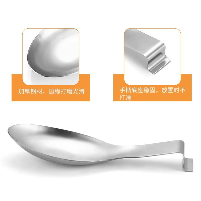Factory direct stainless steel spoon tray hot pot spoon tray food clip hotel restaurant shelf kitchen utensils spoon 201ss rose gold (spoon and flat tail) 204g