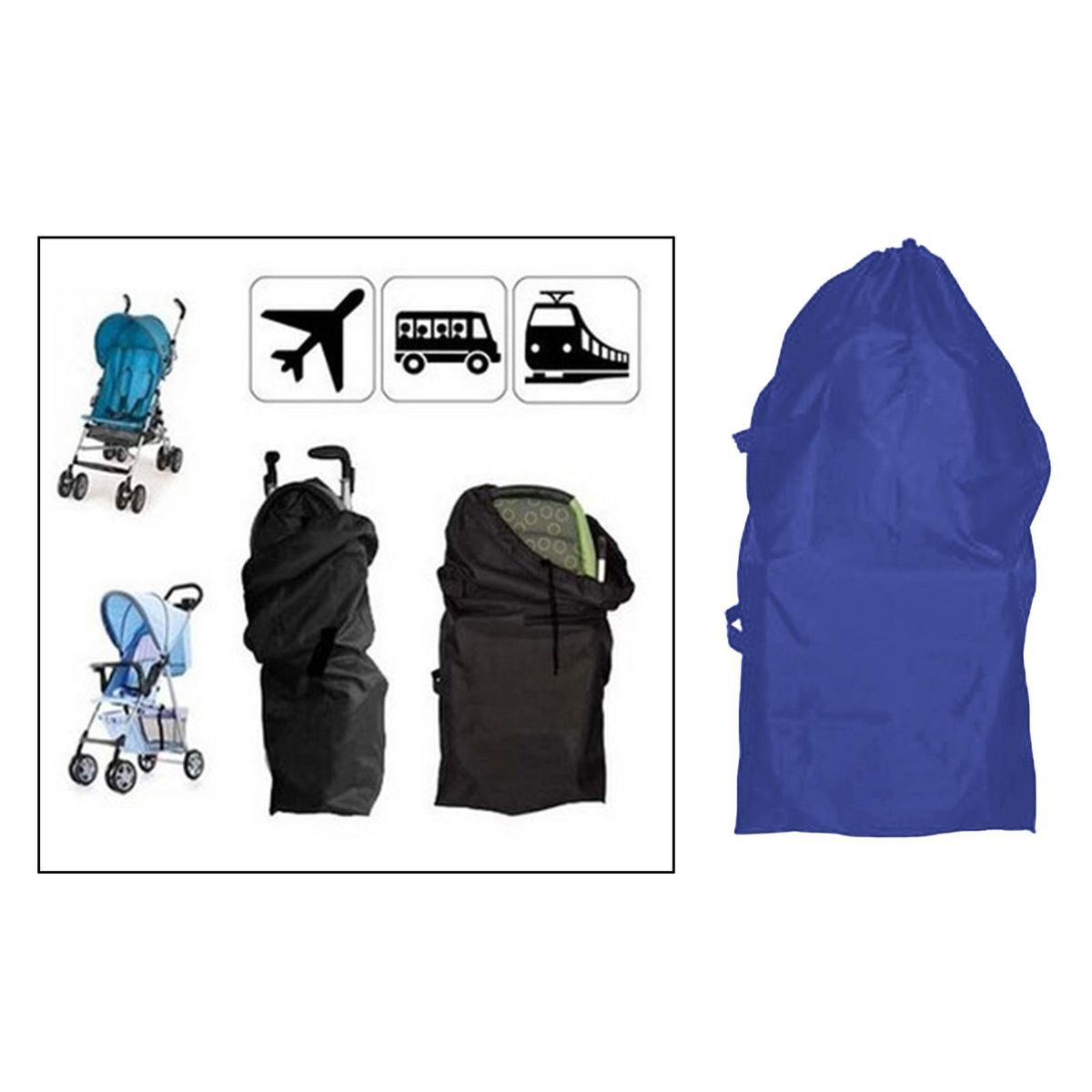 Stroller Travel Bag Portable Durable Lightweight Waterproof Blue