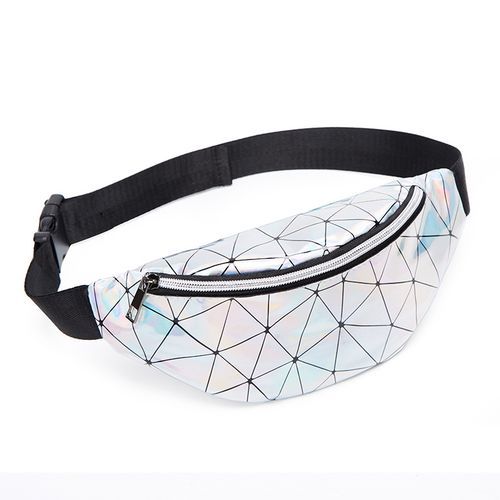 Men's And Women's Waist Bag Waterproof Laser Bag (silver)