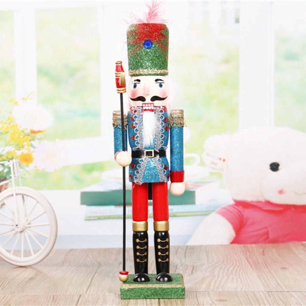 2Pcs Traditional Wooden Soldier Swordsman Nutcracker  Bedroom