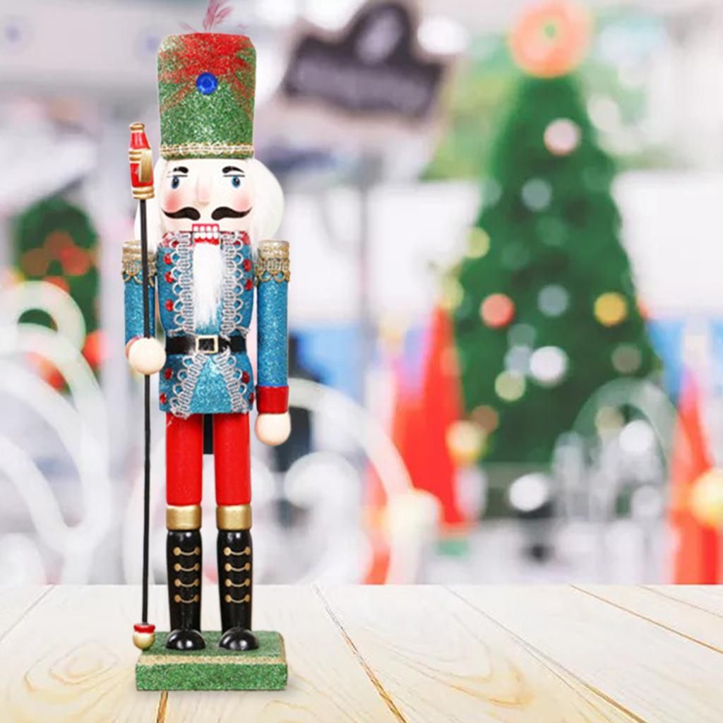 2Pcs Traditional Wooden Soldier Swordsman Nutcracker  Bedroom