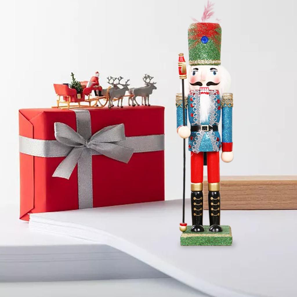 2Pcs Traditional Wooden Soldier Swordsman Nutcracker  Bedroom