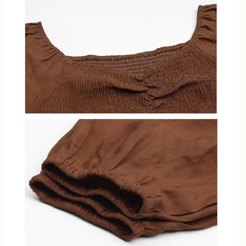 XL-4XL Women V Neck Long Sleeve Plus Size Blouse Caramel 2521