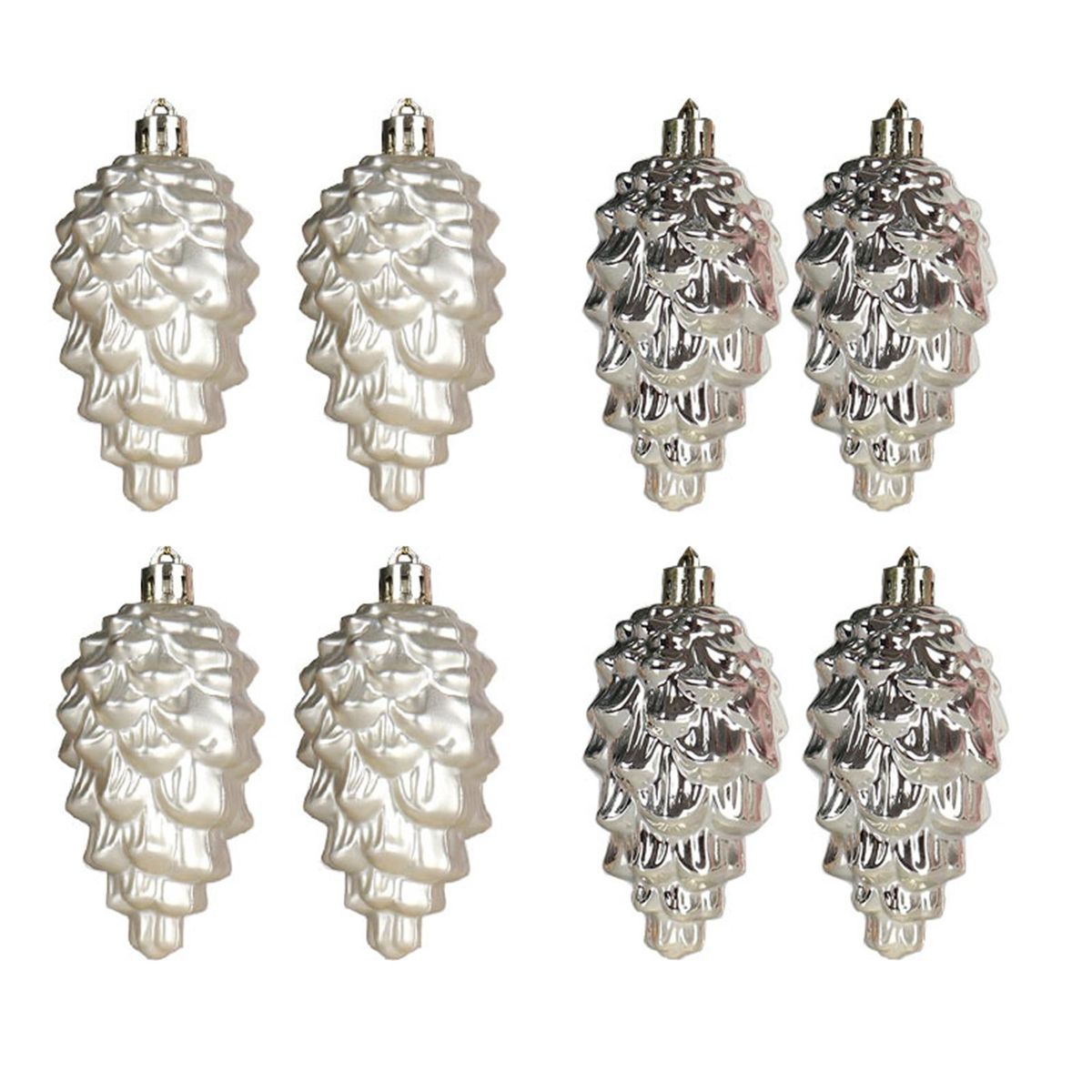 Christmas Tree Pendant Shimmering Pine Cone Pendants Set Festive Champaign Gold