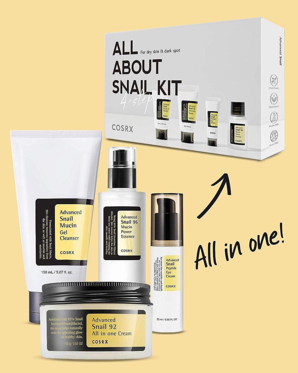 All About Snail Kit For Dry Skin & Dark Spots - TSA Approved Travel Size, Gift Set