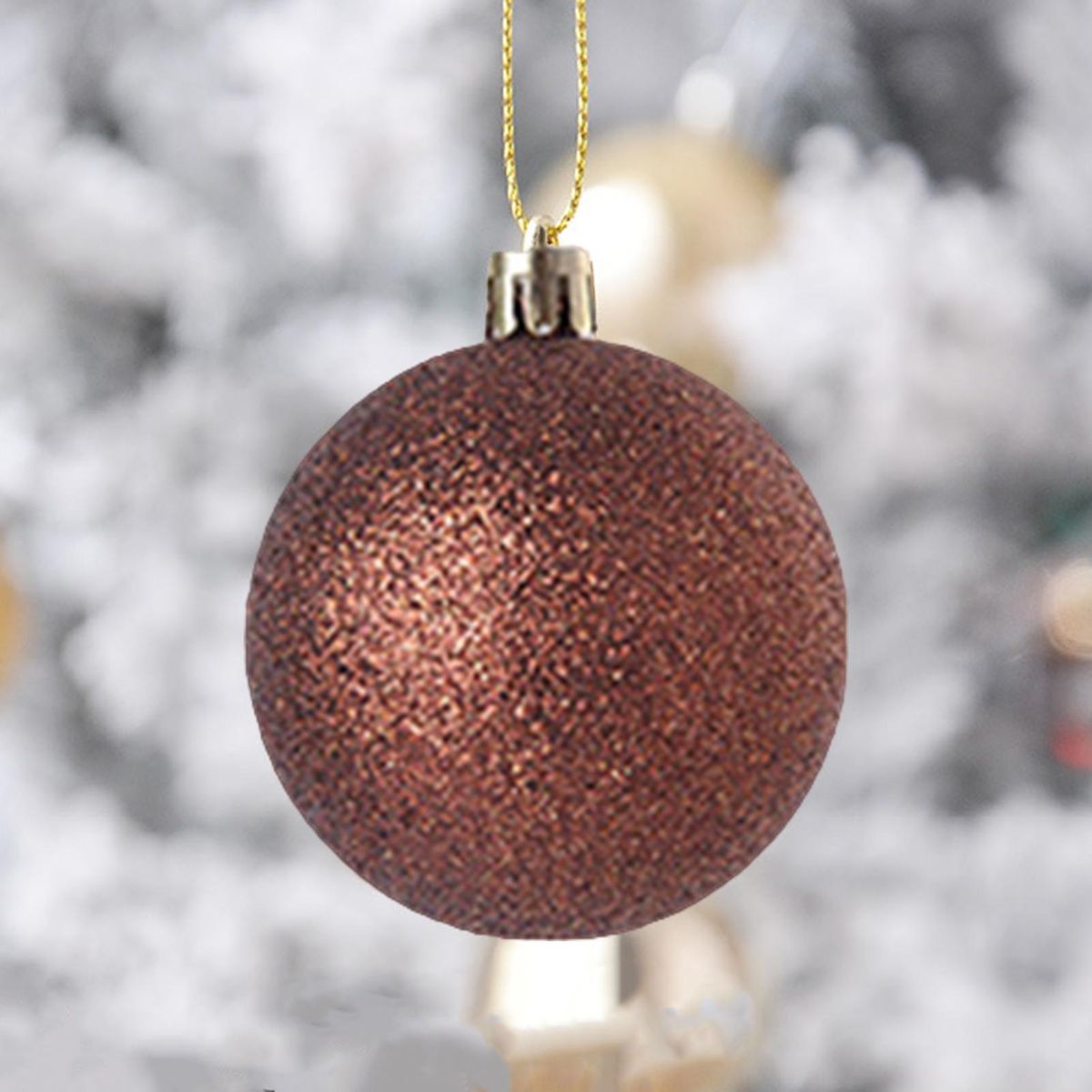 24Pcs Christmas Balls Ornament Xmas Tree Balls Hanging Decoration Coffee