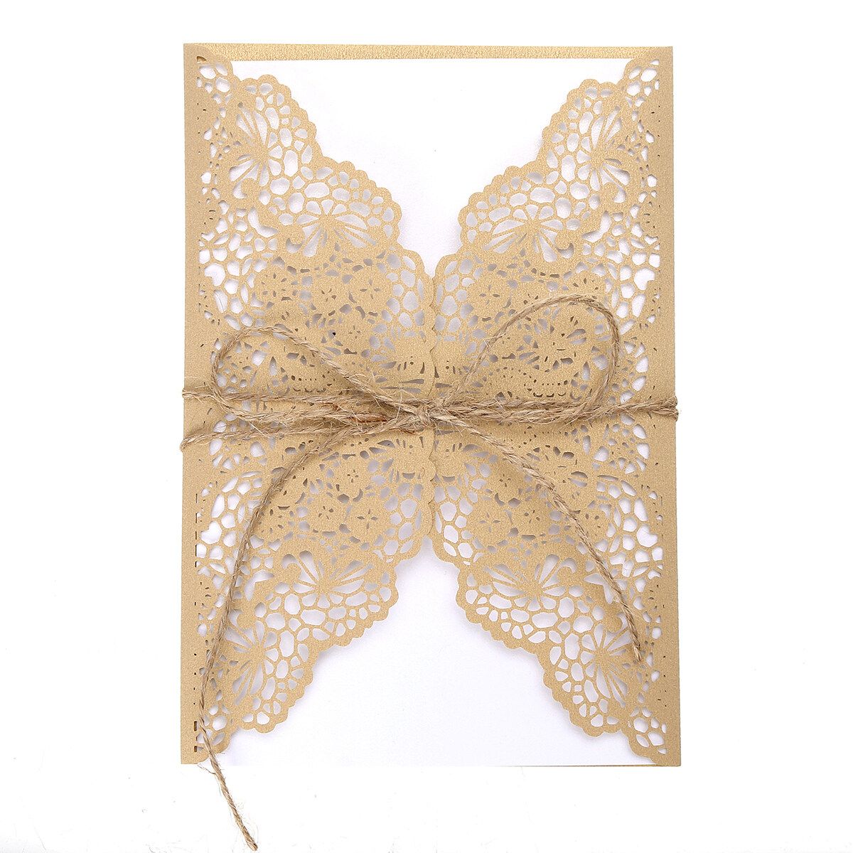 30/50× Invitation Envelopes + Paper + Hemp Rope For Baby Shower Wedding Cards Brown A-30pcs