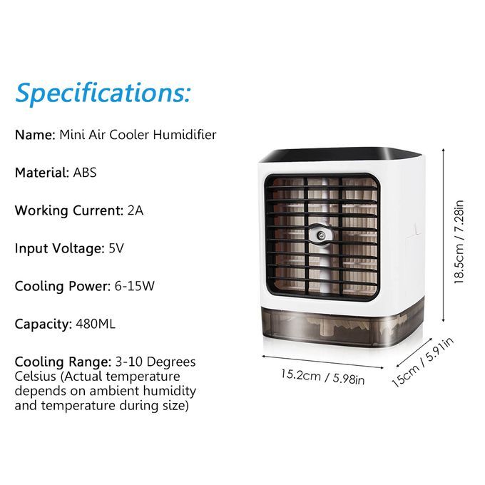 Portable Mini Air Conditioner Desktop Air Cooler Humidifier