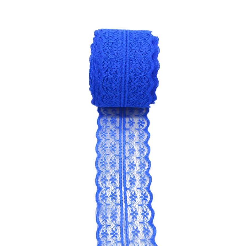 10m/lot 4.5cm Lace Ribbon Lace Trim Fabric Rustic Wedding Decoration Handcrad Embroidered Sewing Clothes Dress DIY Material Royal Blue