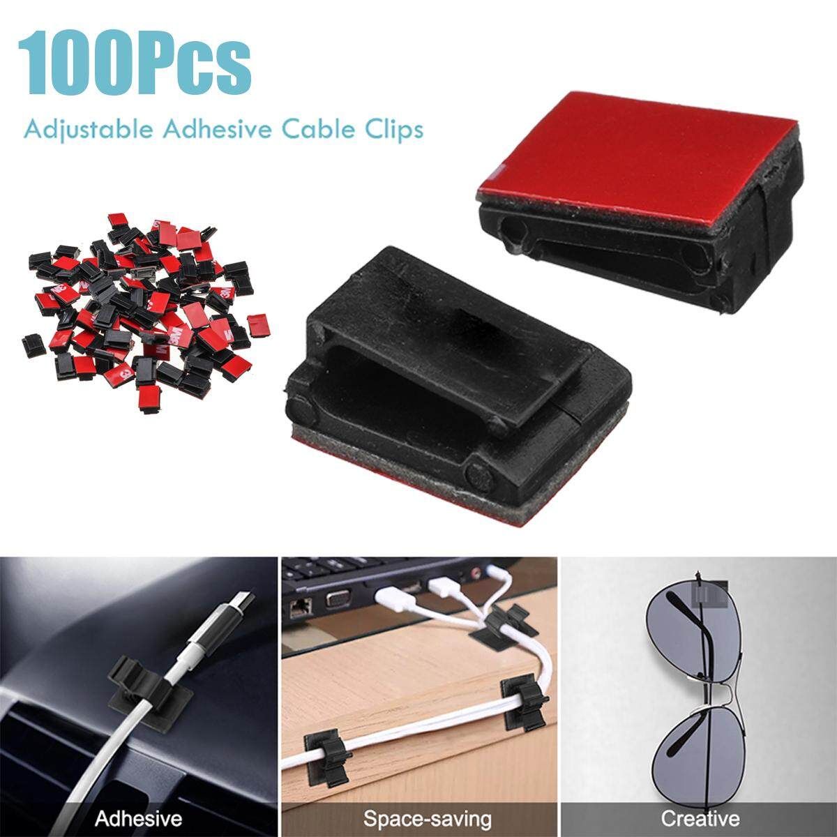 100PCS Dashcam Cable Buckle 3m Wire Adhesive Fixing Seat Transparent Viscosity Cable Wire Holder