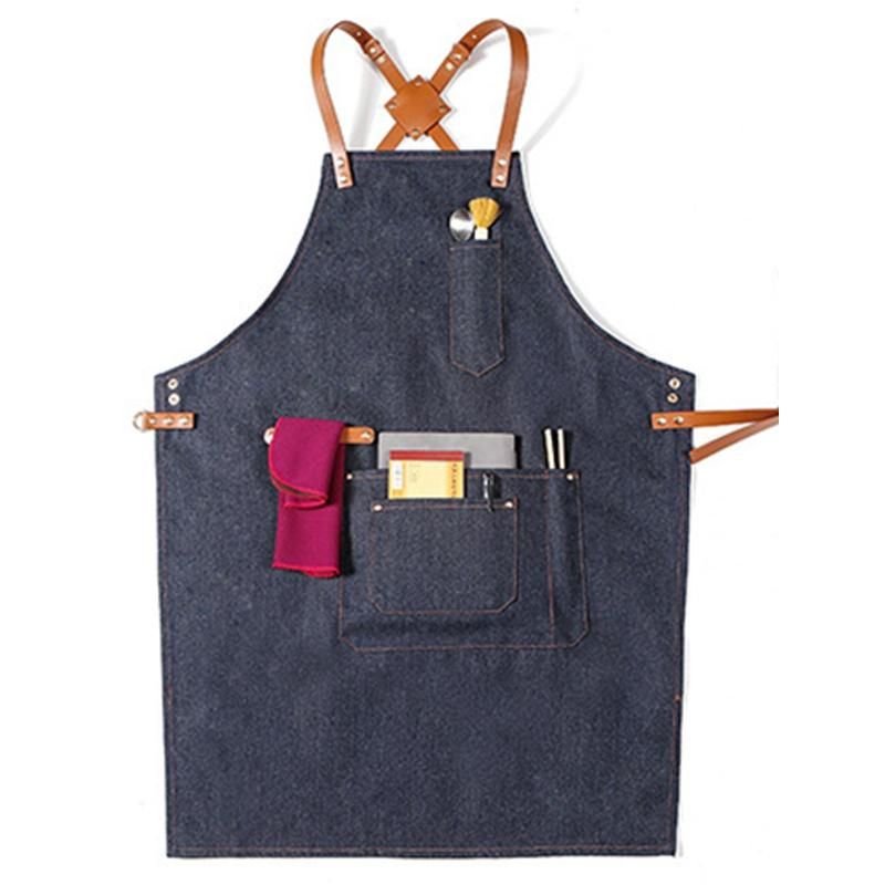 Blue Hairdressing Cooking Apron for Kitchen Apron for Women