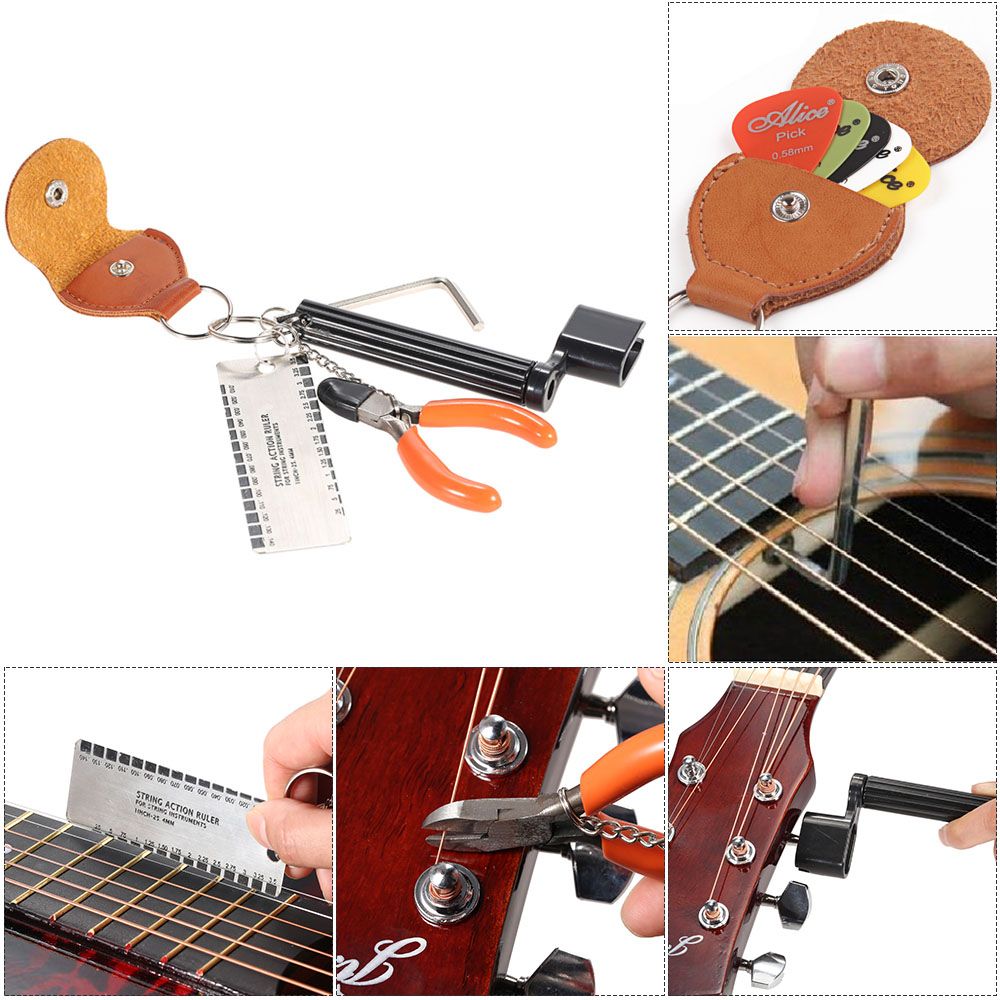 5-in-1 Guitar Accessories Kit Tool Set Setup String Winder
