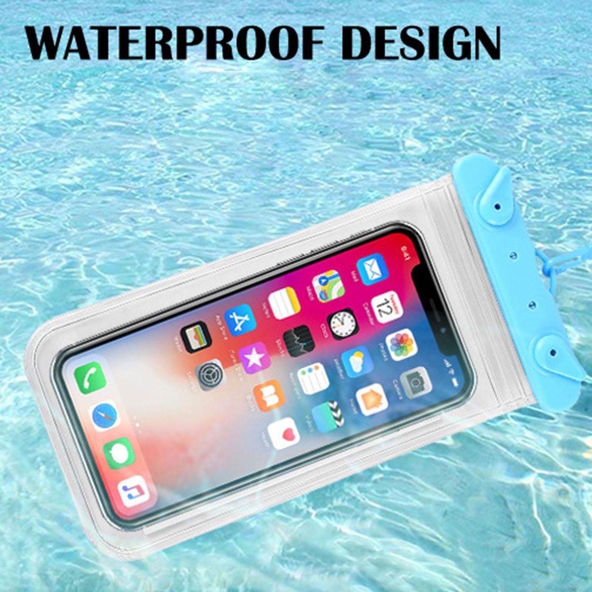 1 Set Mobile Phone Bag Beach Camping Waterproof Phone Bag Blue