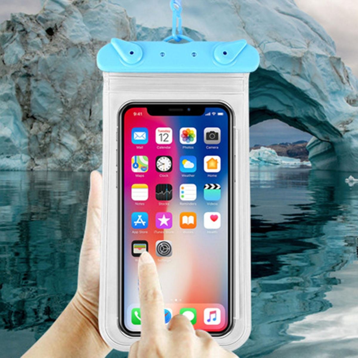 1 Set Mobile Phone Bag Beach Camping Waterproof Phone Bag Blue