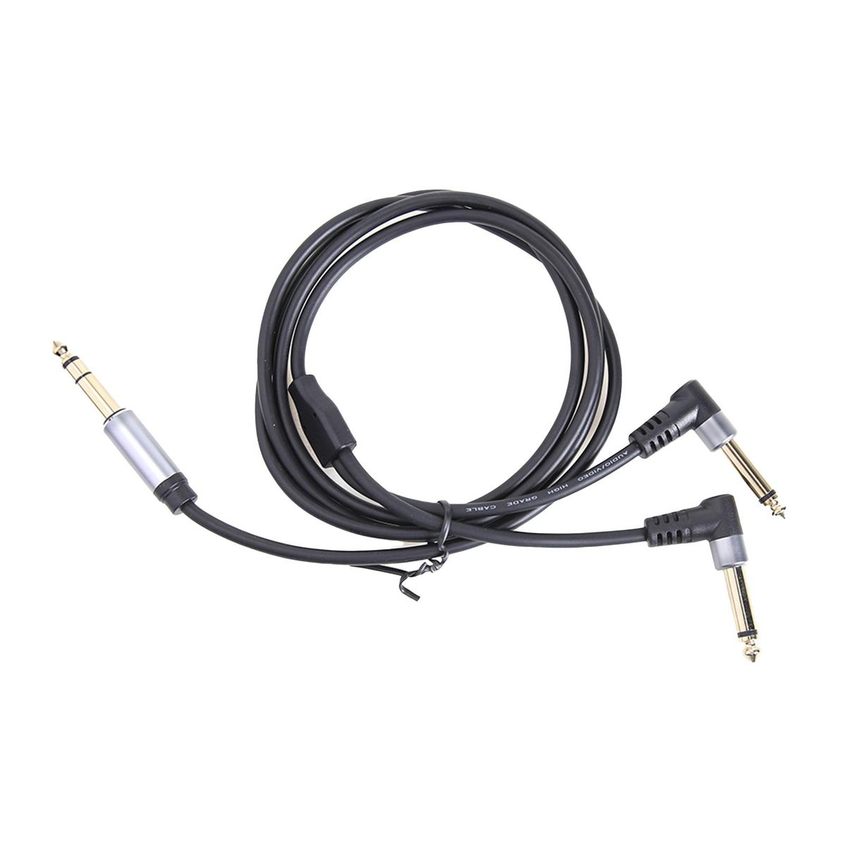 Audio Cable 6.35mm to Double 6.35mm AUX Adapter Black