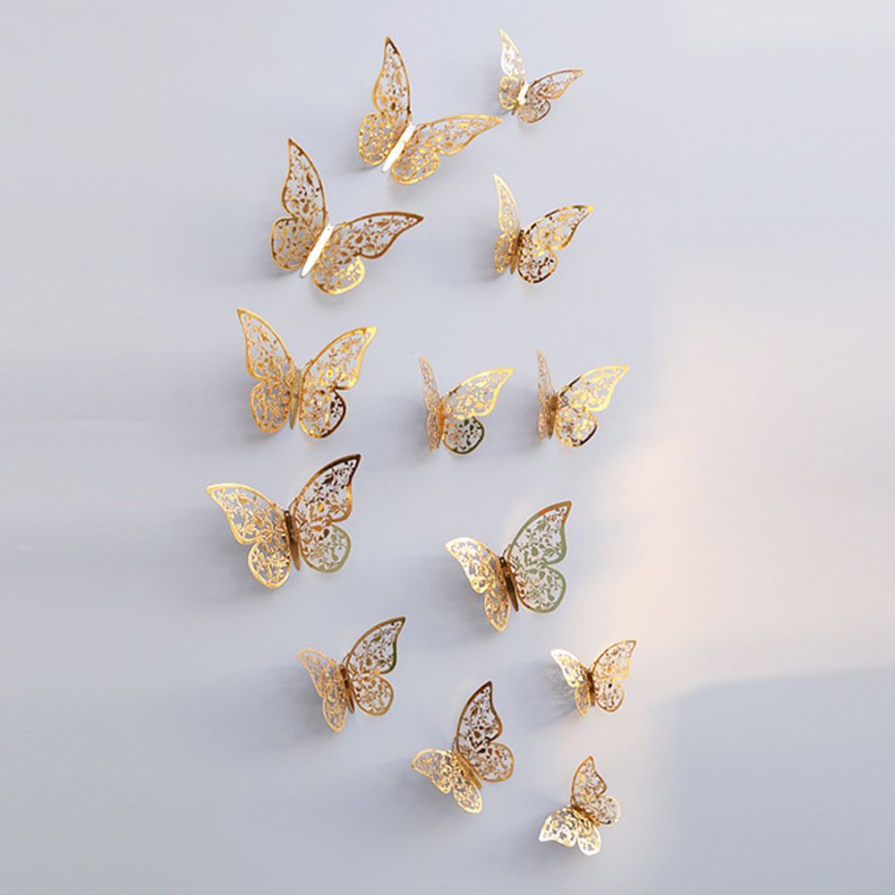 12pcs/set 3D Butterfly Wall Stickers Removable Mural