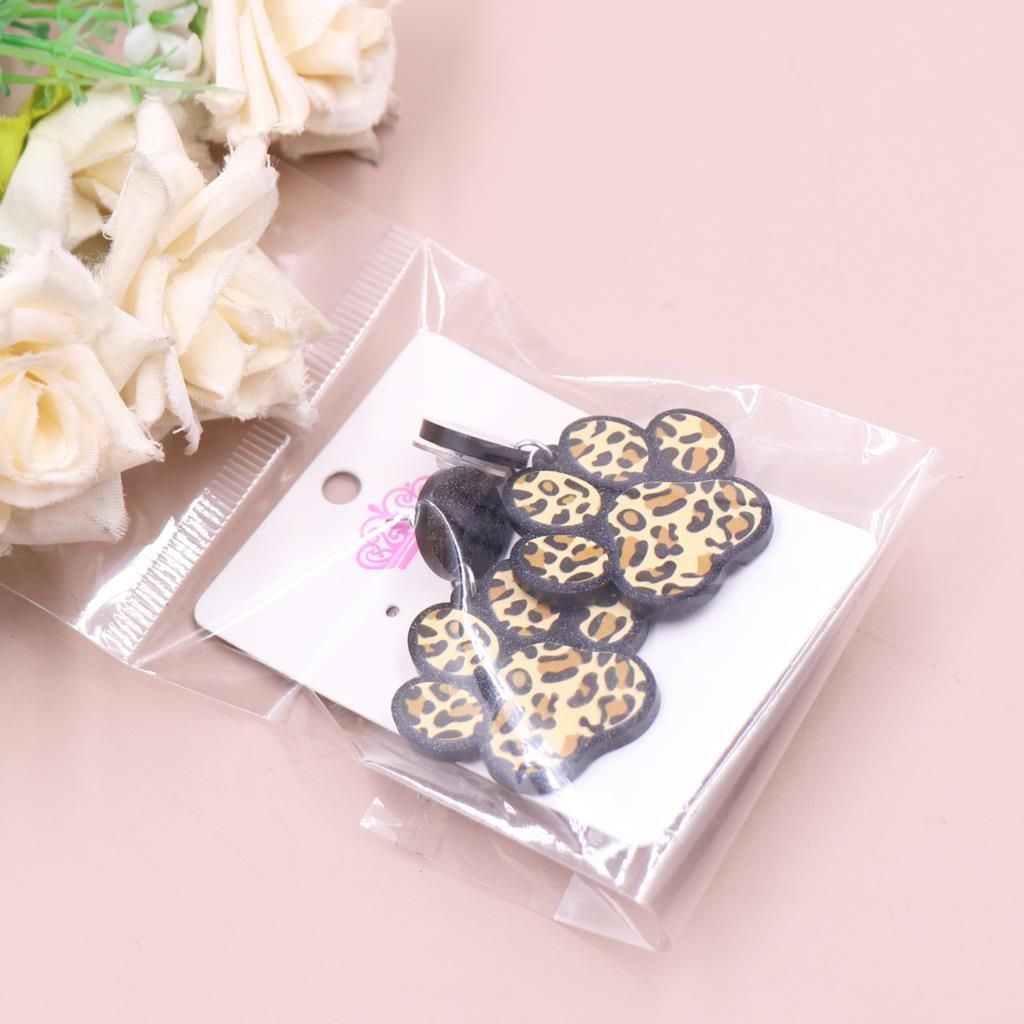 1pair New product CN Drop Leopard print dog paw TRENDY Acrylic stainless steel earrings Jewelry for women