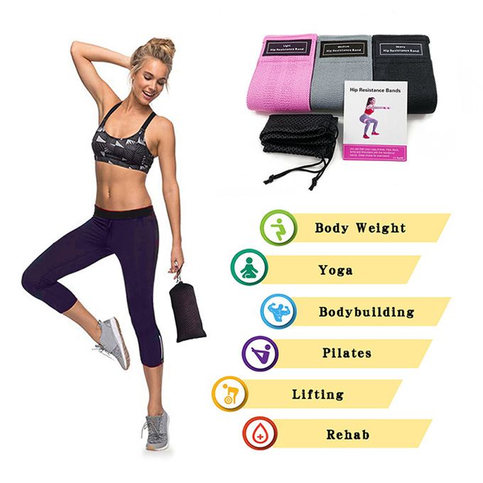 3-Piece Set Sports Exercise Resistance Loop Yoga Bands Set