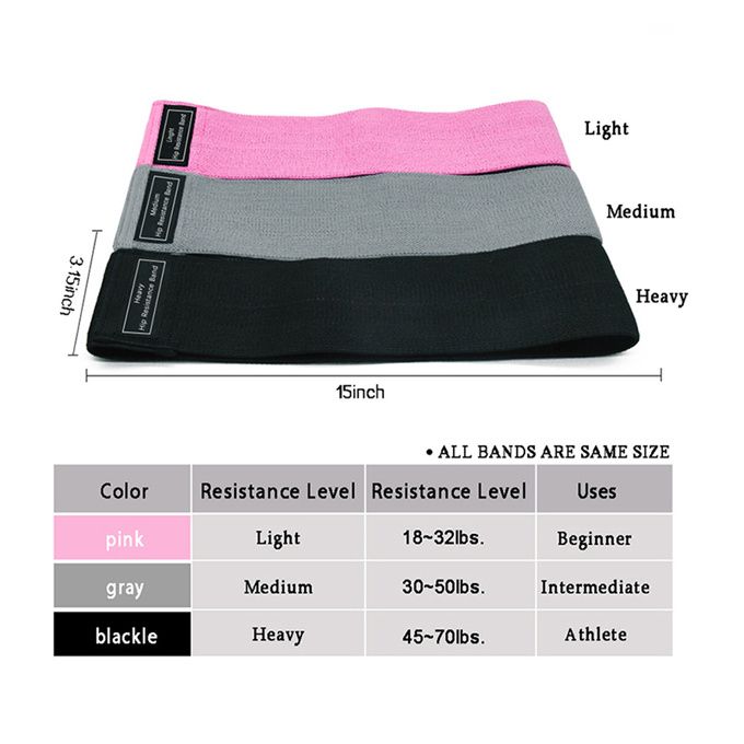3-Piece Set Sports Exercise Resistance Loop Yoga Bands Set