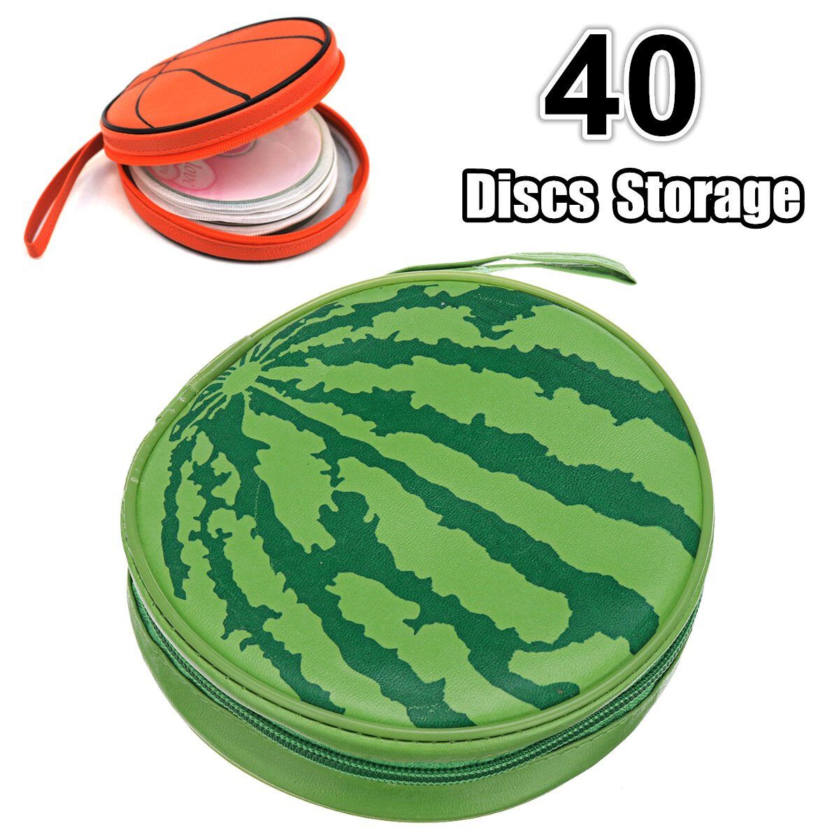 Portable 40 Disc CD Holder DVD Case Storage VCD Organizer Zippered Bag Random