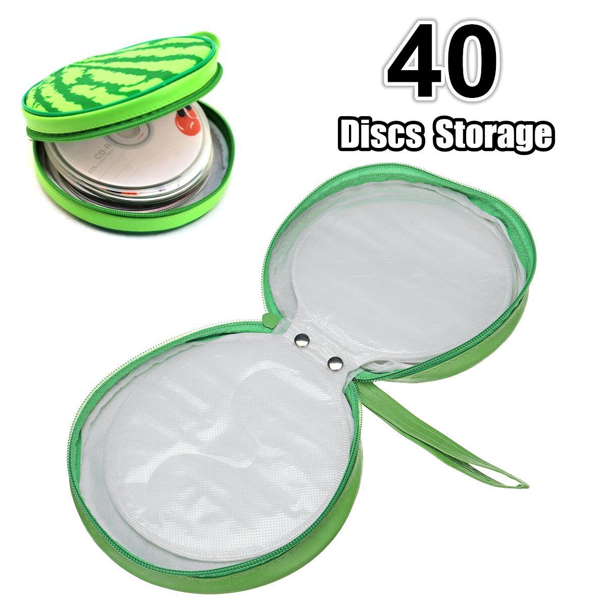 Portable 40 Disc CD Holder DVD Case Storage VCD Organizer Zippered Bag Random