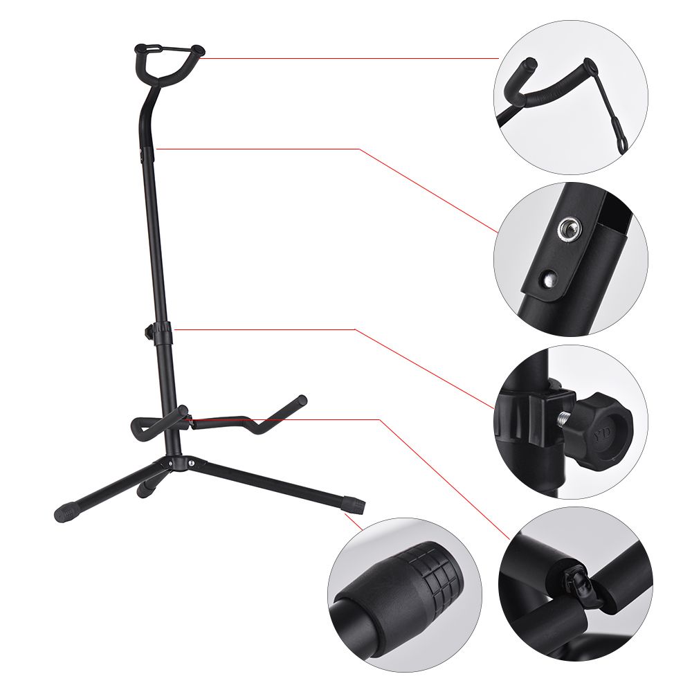 Metal Guitar Floor Stand Musical Instrument Tripod Holder