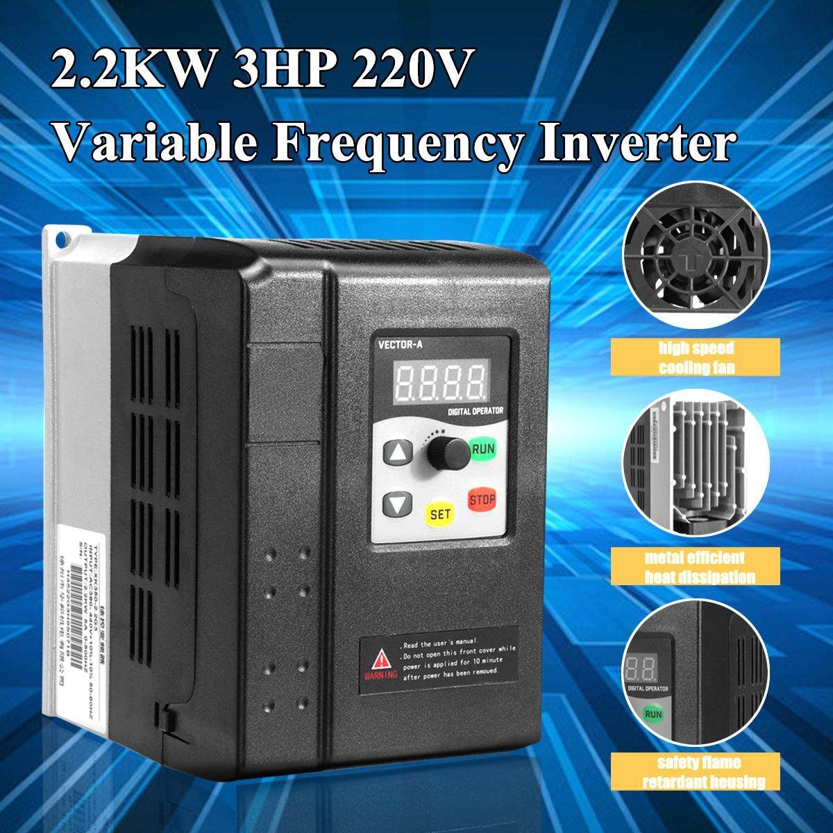 220V 2.2KW Variable Frequency Inverter Vector Control 1PH Into 3PH General